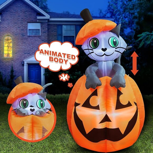 ⚡Joiedomi 5 FT Halloween Inflatables Outdoor Decorations Inflatable Pumpkin - Picture 1 of 7